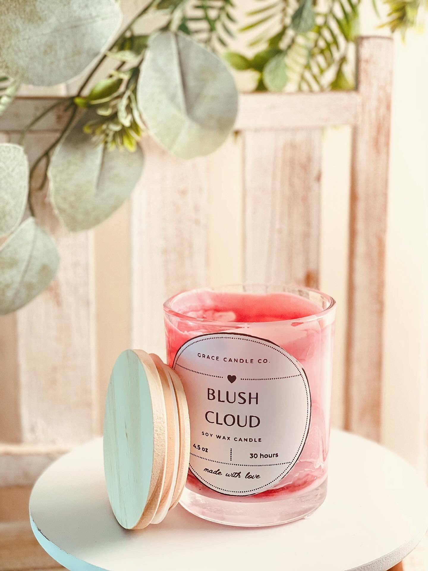 Pink Blush Cloud Marble Candle 💗☁️⚡️💐