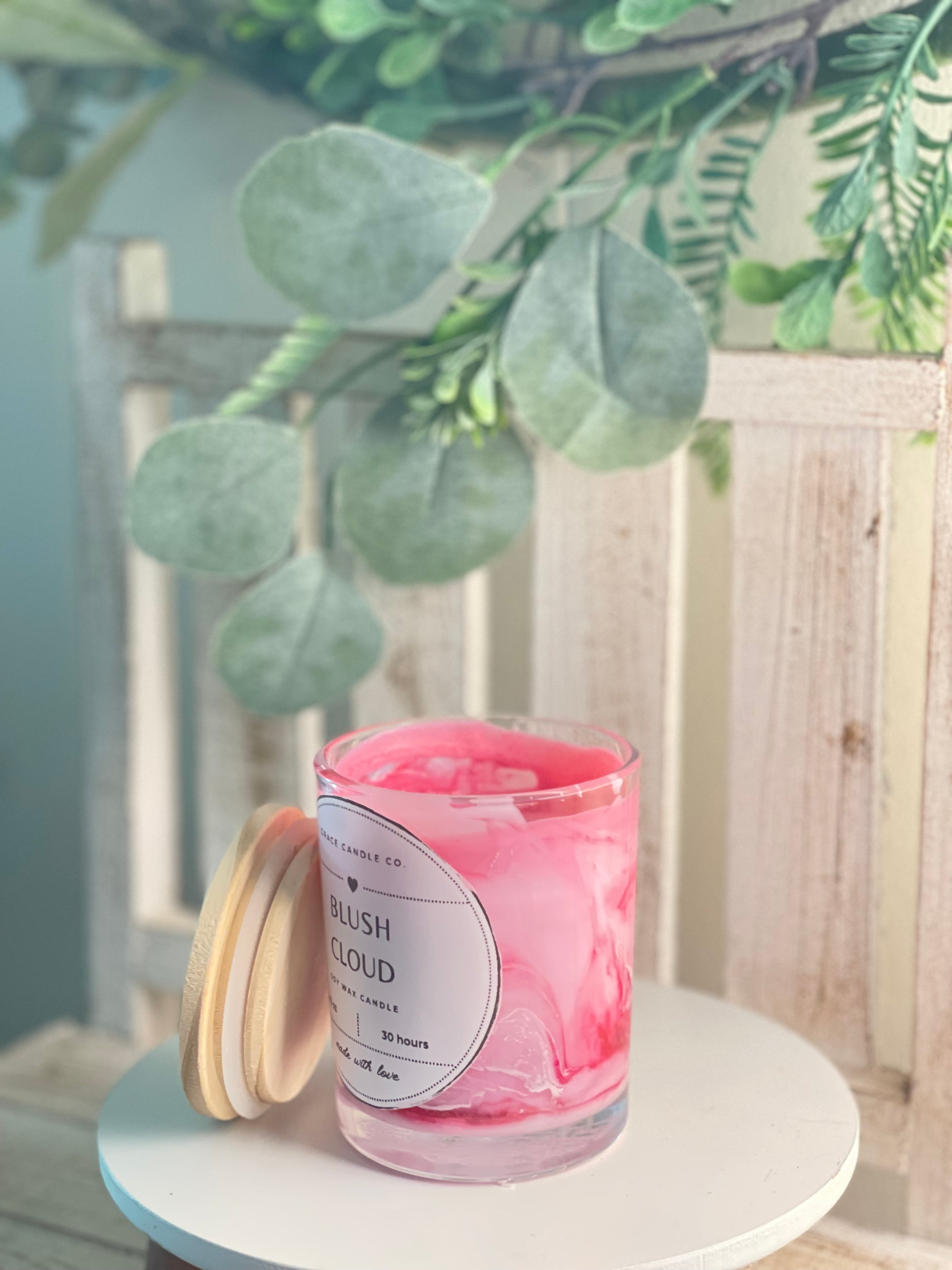 Pink Blush Cloud Marble Candle 💗☁️⚡️💐